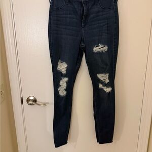 Distressed Dark Blue Women's Jeans